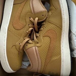 Nike Wheat and White Court Borough Mid Sneakers
